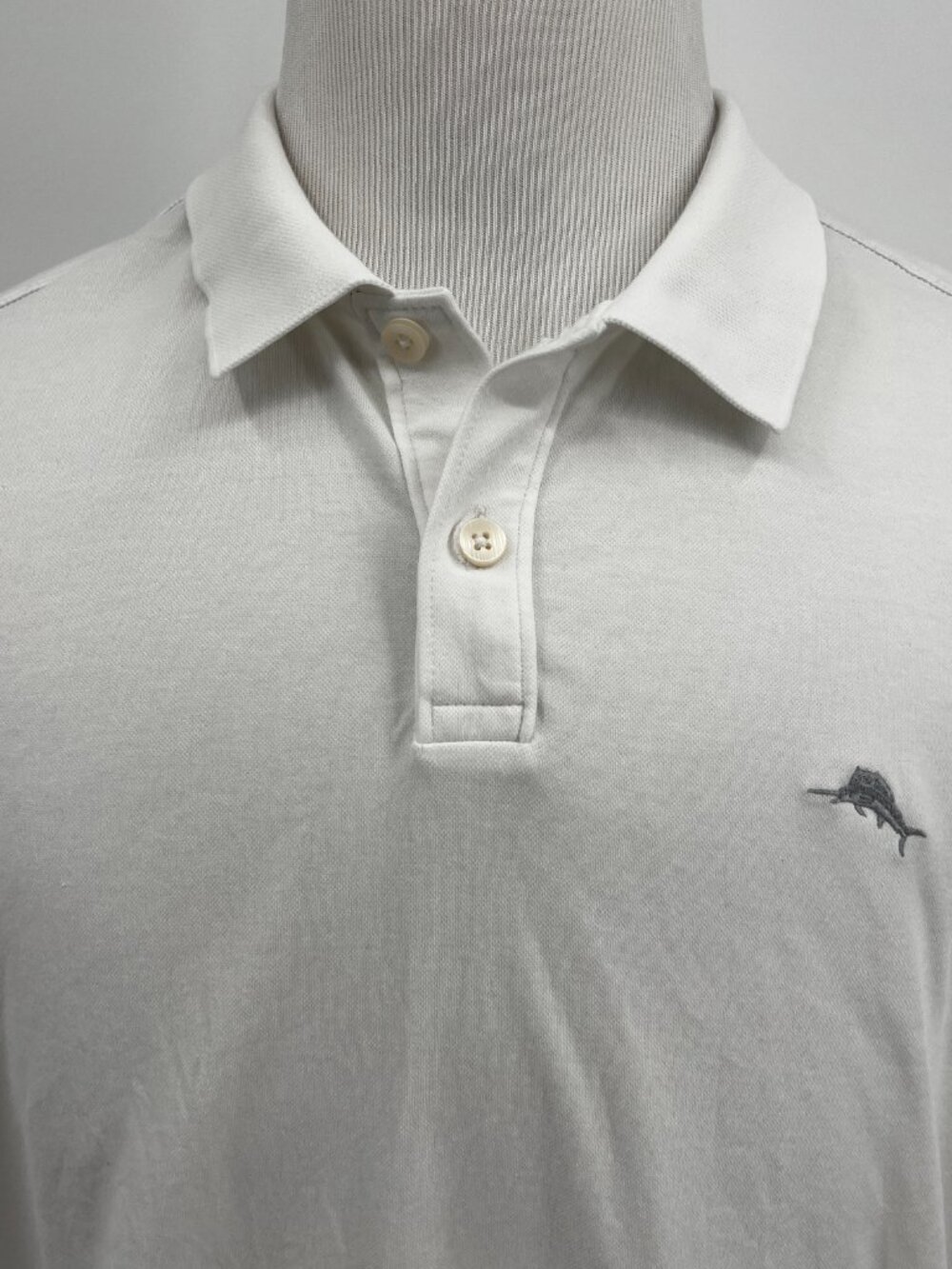 Tommy Bahama Men's XL Extra Large Pullover Polo Shirt Short Sleeve White Cotton